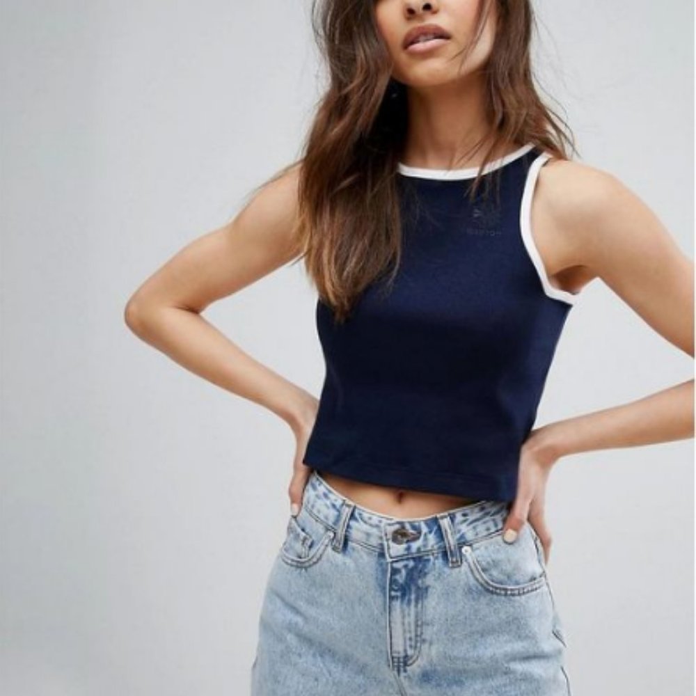 Reebok Ribbed Crop Ringer Tank